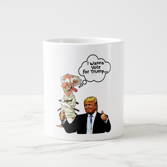"I Wanna Vote" Large Coffee Mug (Front)
