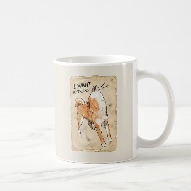 I Want a Boyfriend – Manifesting Shiba Inu Mug (Right)