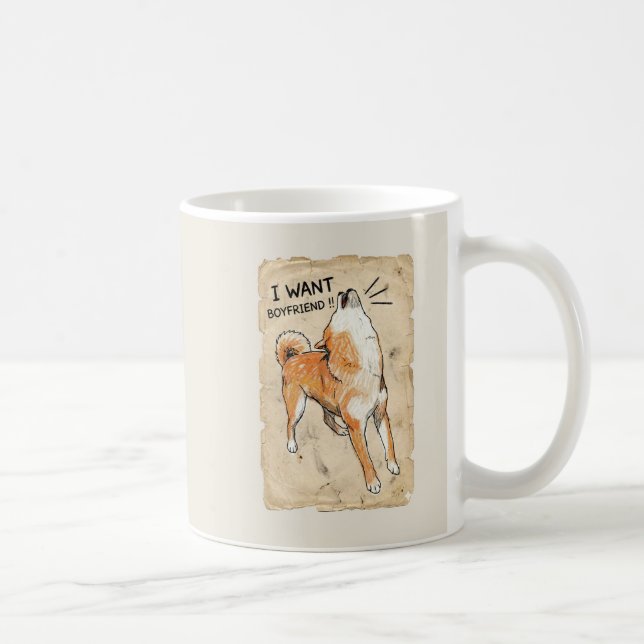 I Want a Boyfriend – Manifesting Shiba Inu Mug (Right)