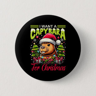 I Want A Capybara For Christmas Pajama Family Matc 6 Cm Round Badge