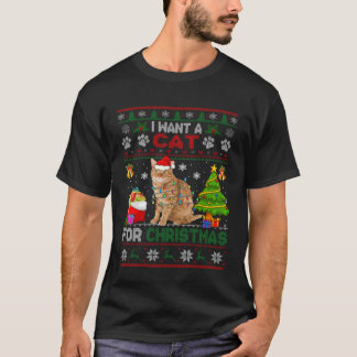 I Want A Cat For Christmas  Sweater Cat Xmas