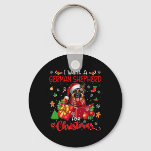 I Want A German Shepherd For Christmas Santa Dog I Key Ring