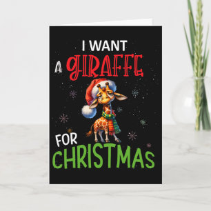 I Want A Giraffe For Christmas Funny Cute Byby  Card