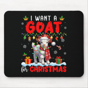 I Want A Goat For Christmas Santa Goat Farmer Ranc Mouse Pad