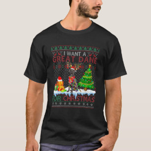 I Want A Great Dane For Christmas Sweater Funny Do