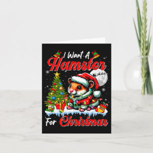 I Want A Hamster For Christmas Cute Santa Sungles  Card