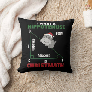 I Want A Hippo For Christmas Cute Hippos Cushion