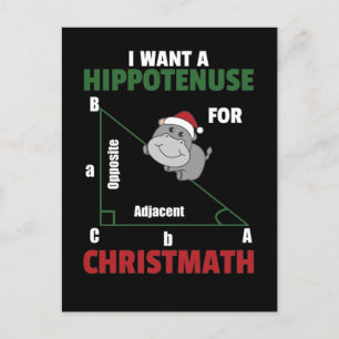 I Want A Hippo For Christmas Cute Hippos Holiday Postcard
