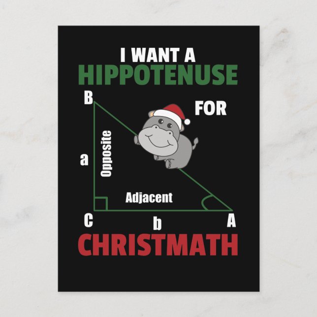 I Want A Hippo For Christmas Cute Hippos Holiday Postcard (Front)