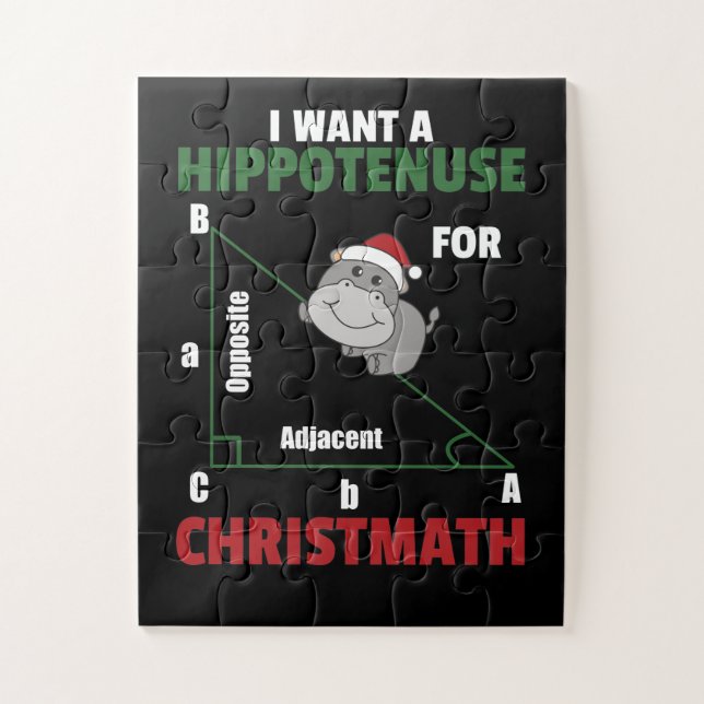 I Want A Hippo For Christmas Cute Hippos Jigsaw Puzzle (Vertical)