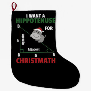 I Want A Hippo For Christmas Cute Hippos Large Christmas Stocking