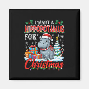 I Want A Hippopotamus For Christmas Costume Hippo Magnet
