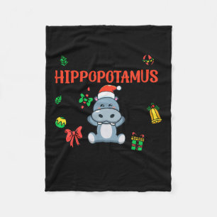 I Want A Hippopotamus For Christmas Cute Hippo Ani Fleece Blanket