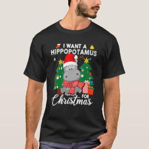 I Want A Hippopotamus For Christmas Cute Hippo Kid T-Shirt