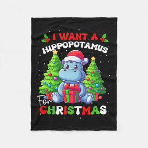 I Want A Hippopotamus For Christmas Groovy Kids Bo Fleece Blanket