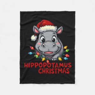 I Want A Hippopotamus For Christmas Hippo Lover Ki Fleece Blanket