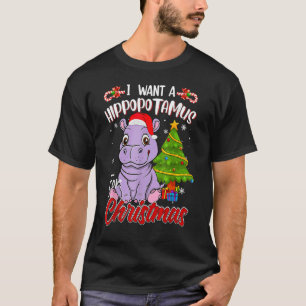 I Want A Hippopotamus For Christmas Hippo Pyjamas  T-Shirt