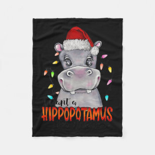 I Want A Hippopotamus For Christmas Hippo Xmas 4 Fleece Blanket