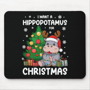 I Want A Hippopotamus For Christmas Kids Animal Lo Mouse Pad