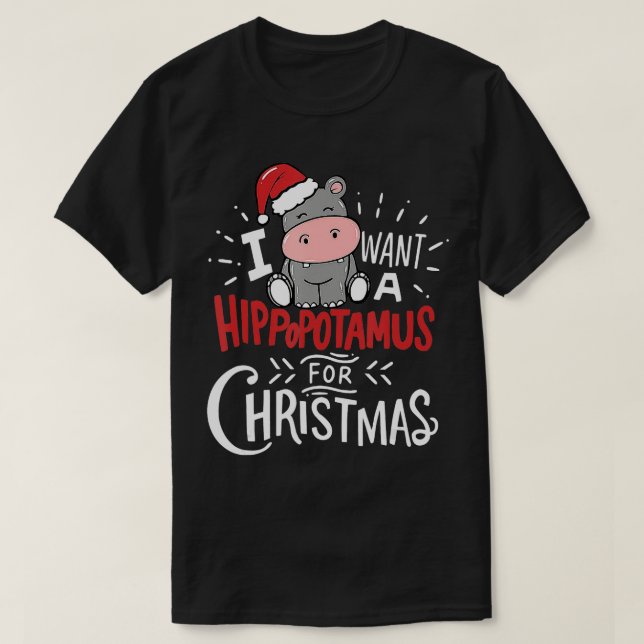 I Want A Hippopotamus For Christmas Pyjamas Men Wo T-Shirt (Design Front)