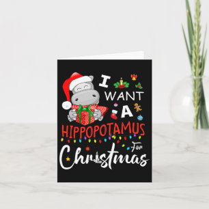 I Want A Hippopotamus For Christmas Pyjamas Santa Card