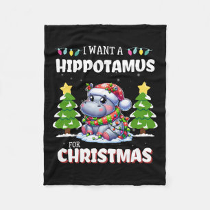 I Want A Hippopotamus For Christmas Women  Fleece Blanket