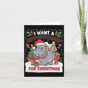 I Want A Hippopotamus For Christmas Xmas Hippo For Card