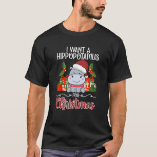 I Want A Hippopotamus ON Christmas Hippo Chistmas  T-Shirt