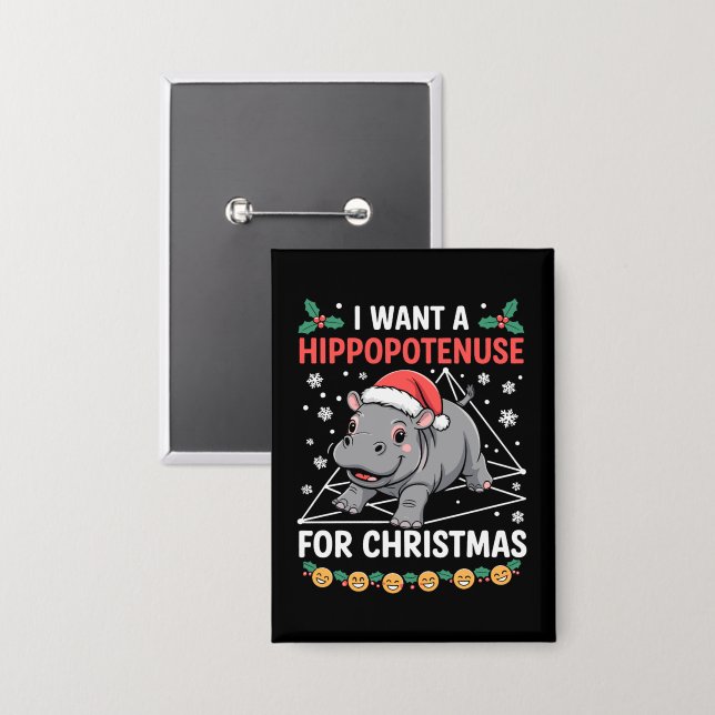 I Want A Hippopotenuse For Christmas Math Teacher (Front/Back)