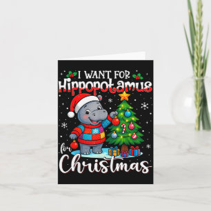 I Want A Hiptamus Christmas Hip Lover Xmas Pajamas Card