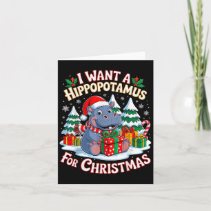 I Want A Hiptamus For Christmas Xmas Hip For Kid W Card