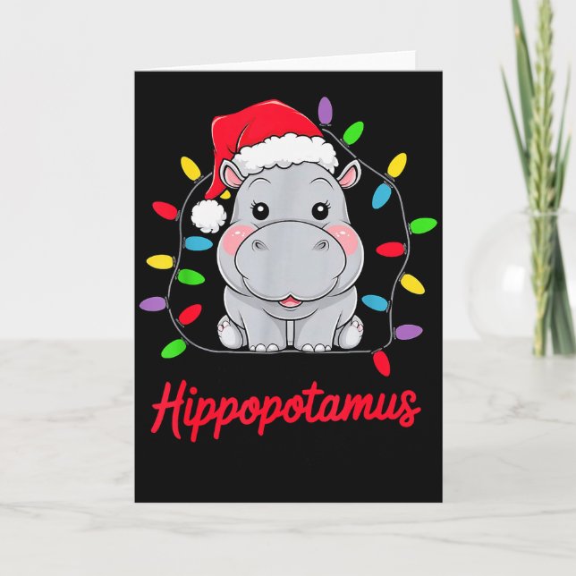 I Want A Hiptamus For Christmas Xmas Hip Lover Fun Card (Front)