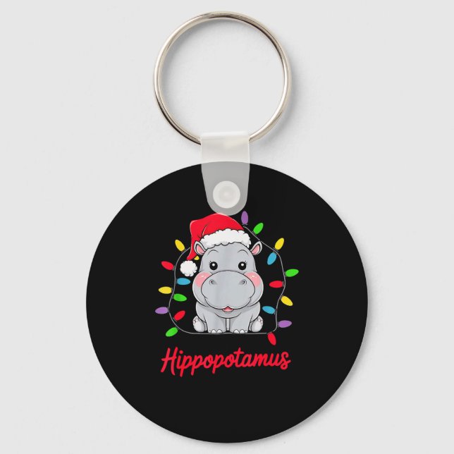 I Want A Hiptamus For Christmas Xmas Hip Lover Fun Key Ring (Front)