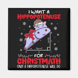 I Want A Hiptenuse For Christmath Math Teacher Chr Magnet
