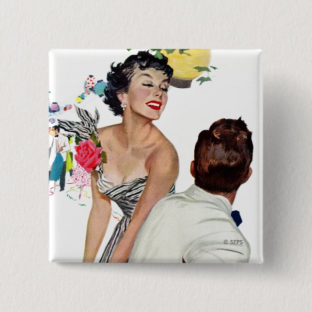 I Want a Man 15 Cm Square Badge (Front)