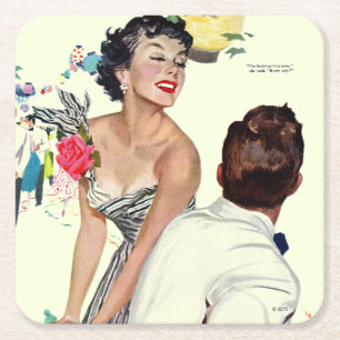 I Want a Man 2 Square Paper Coaster