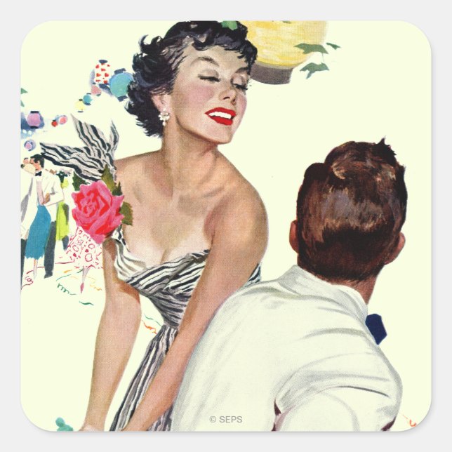 I Want a Man Square Sticker (Front)