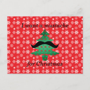 I want a moustache for christmas holiday postcard
