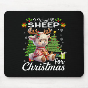 I Want A Sheep For Christmas Cute Gifts Xmas Costu Mouse Pad