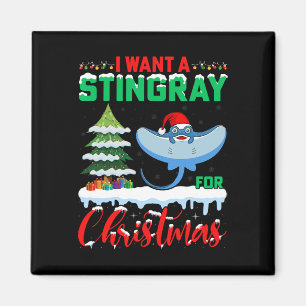 I Want A Stingray For Christmas Snow Xmas Tree Sti Magnet