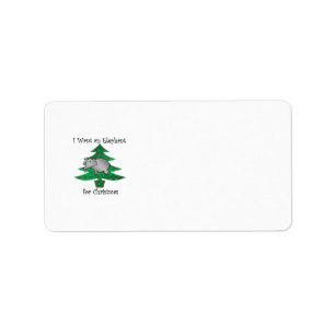I want an elephant for christmas label