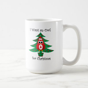 I want an owl for christmas coffee mug