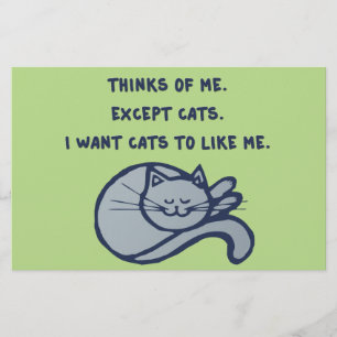 I want Cats to Like Me Stationery