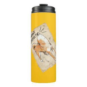 I Want Coffee – Screaming Shiba Inu Vintage Sketch Thermal Tumbler