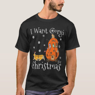 I Want Corgi For Christmas Funny Santa Corgi Dog G T-Shirt