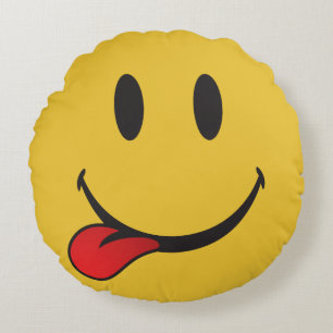 i want food emoji round cushion