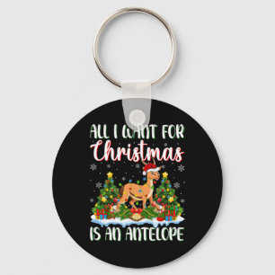 I Want For Christmas Is A Antelope Xmas Tree Light Key Ring