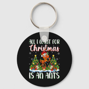 I Want For Christmas Is A Ants Xmas Tree Lights  Key Ring