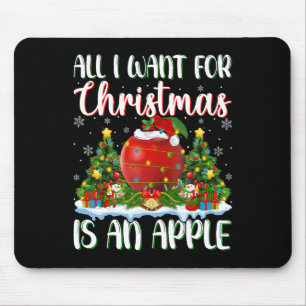 I Want For Christmas Is A Apple Xmas Tree Lights  Mouse Pad