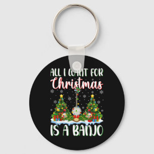 I Want For Christmas Is A Banjo Xmas Tree Lights Key Ring